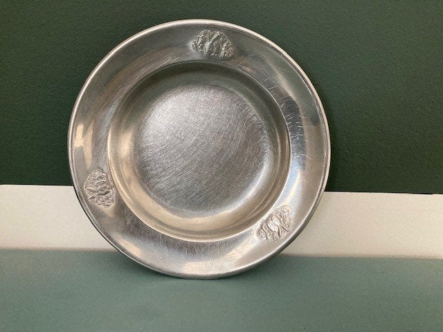 Verzilverd papbordje met haas/konijn brocante antiek, Ophalen of Verzenden