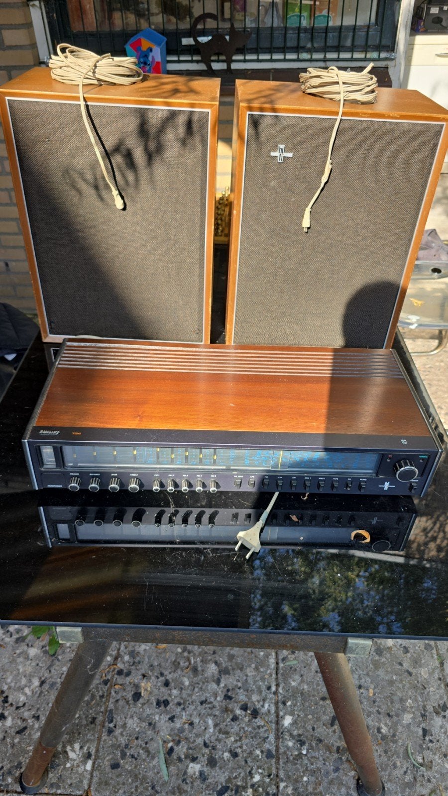 Vintage Philips 734 Receiver met Speakers - Goede Staat, Audio, Tv en Foto, Philips, Gebruikt, Tuner of Radio, Losse componenten