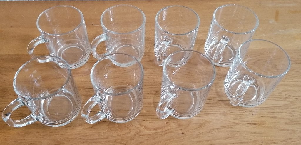Vintage thee- /koffie glazen ARC  8 stuks per stuk € 0,90, Glas of Glazen, Nieuw, Ophalen of Verzenden, Glas