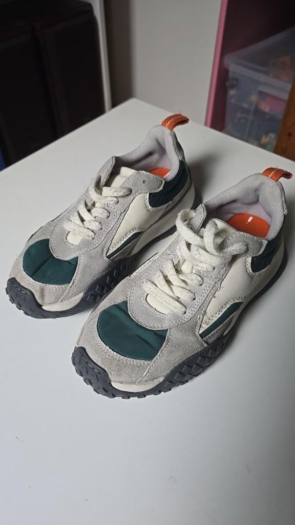Zara retro sneakers kinderen — beige/groen maat 35, Gebruikt, Jongen of Meisje, Schoenen, Ophalen of Verzenden