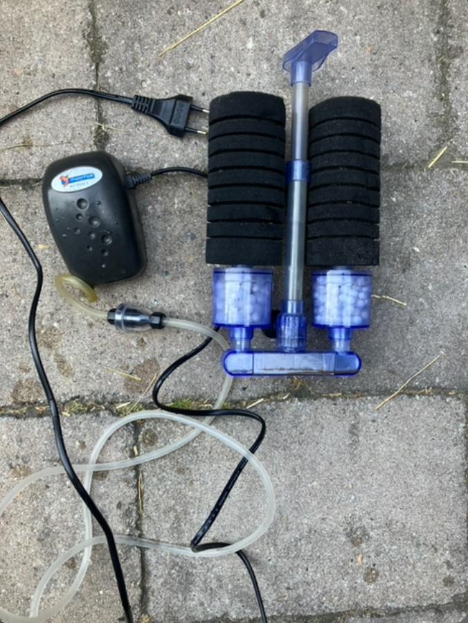 Aquarium duo sponsfilter set 2 dezelfde compleet klaar, Ophalen of Verzenden, Zo goed als nieuw, Leeg aquarium