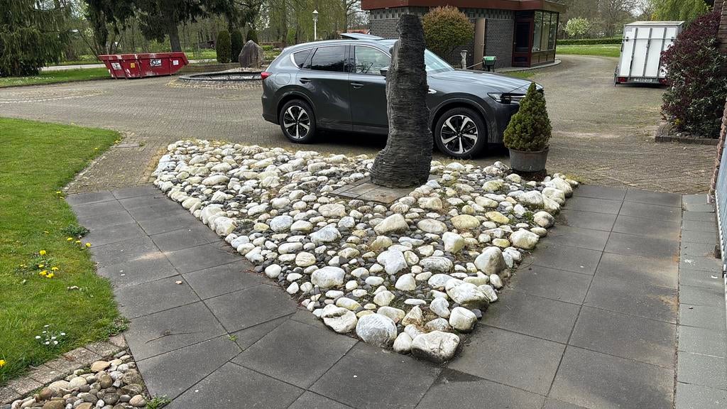 Witte en grijze grote ronde kiezelstenen 650x400x750cm, Tuin en Terras, Grind, Keien en Split, Ophalen, Gebruikt, Multi, Kei