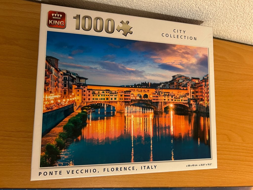 Puzzel King City Collection" Ponte Vecchio,Florence, Italy", Ophalen, 500 t/m 1500 stukjes, Gebruikt, Legpuzzel