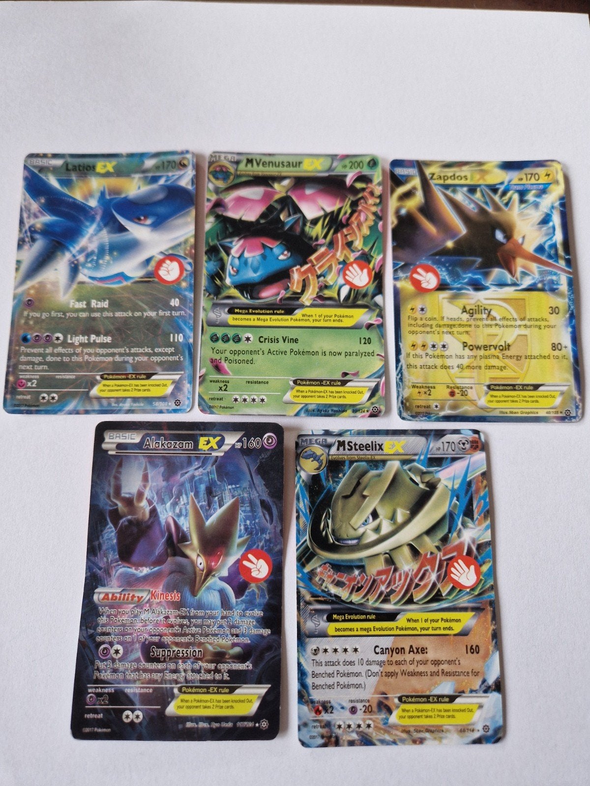 Pokemon EX Kaarten Set - Zapdos, Venusaur, Steelix, Alakazam, Ophalen of Verzenden, Gebruikt, Meerdere kaarten