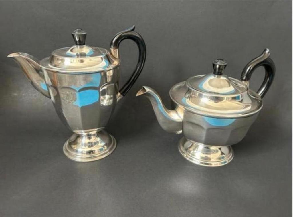 Verzilverd Engelse Thee & Koffiekan, Ophalen of Verzenden