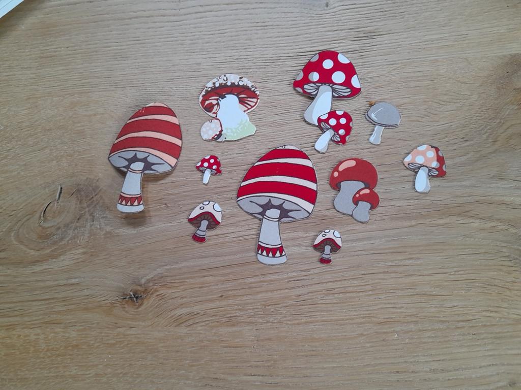 Set paddestoelen 2, Hobby en Vrije tijd, Kaarten | Zelf maken, Nieuw, Overige thema's, Ophalen of Verzenden