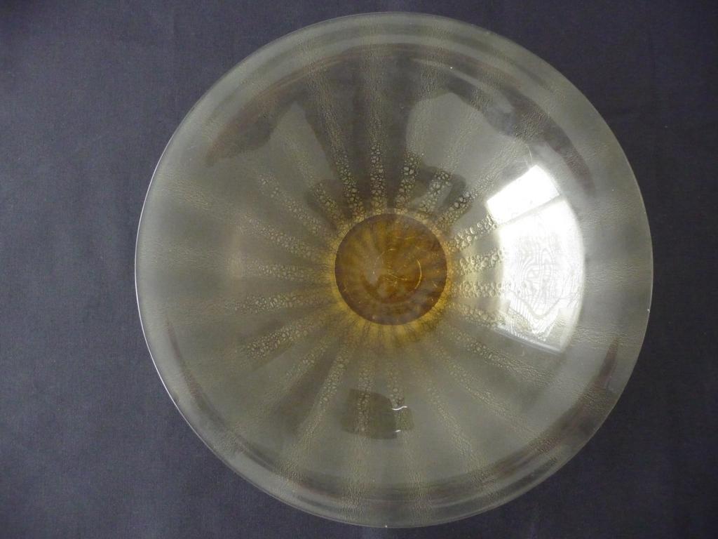 schaal amber glas A.COPIER, gemerkt CL, Glasfabriek Leerdam, Antiek en Kunst, Antiek | Glas en Kristal, Ophalen of Verzenden