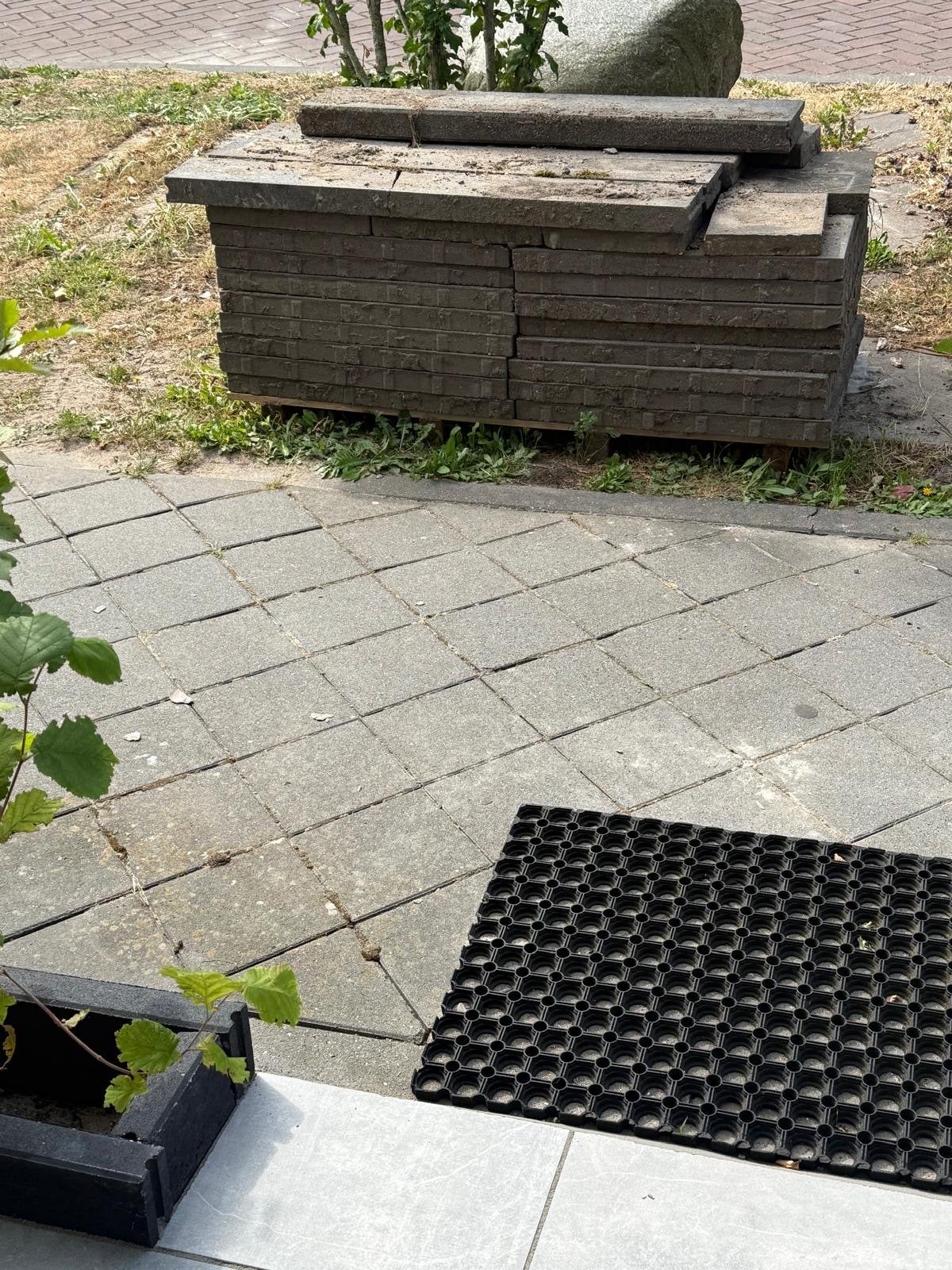 Beton tegels antraciet 60x60, Ophalen, Gebruikt, Beton, Terrastegels