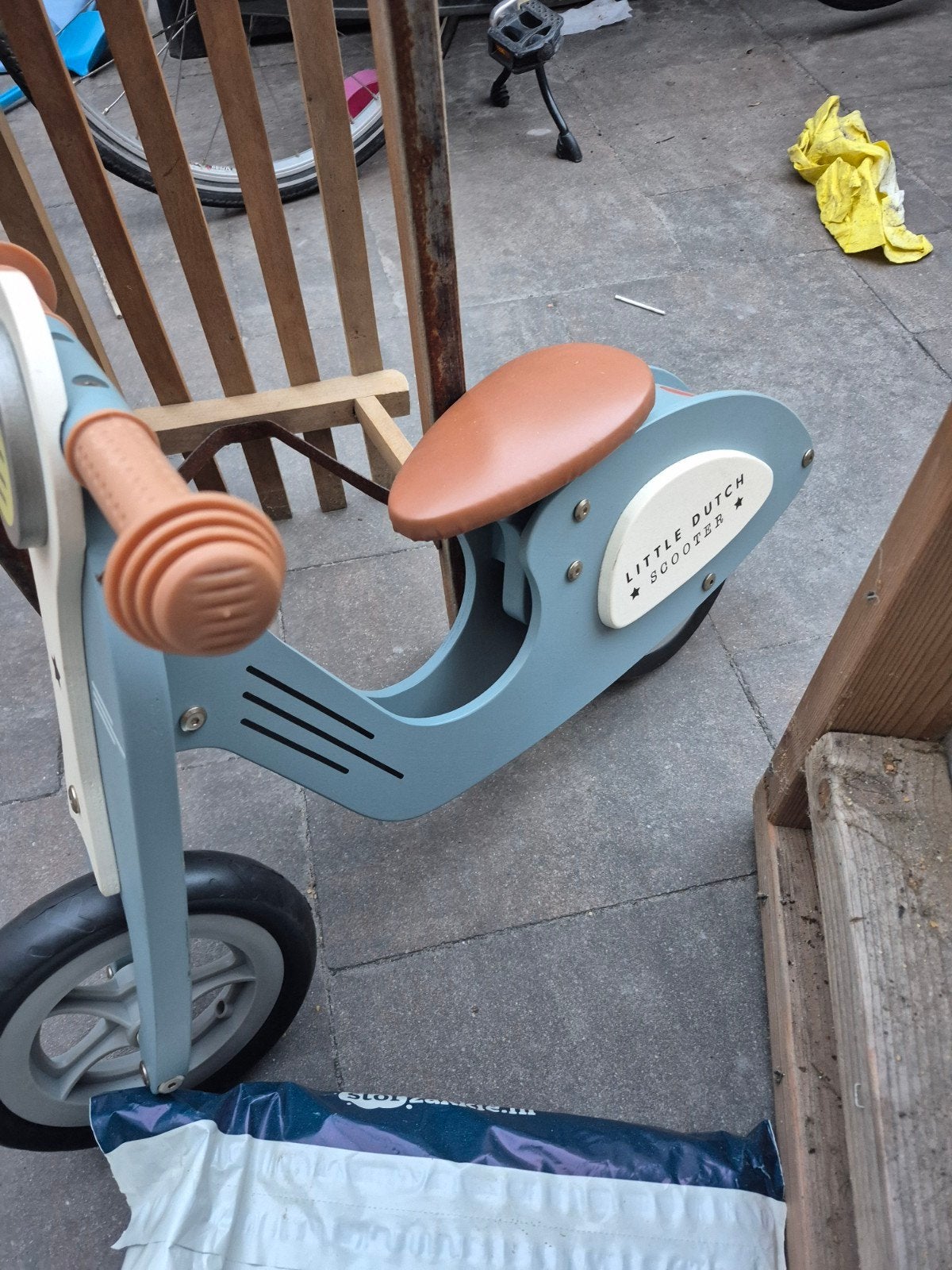 Little Dutch Houten Loopscooter - Blauw, Fietsen en Brommers, Fietsen | Driewielers, Ophalen, Zo goed als nieuw, Little Dutch