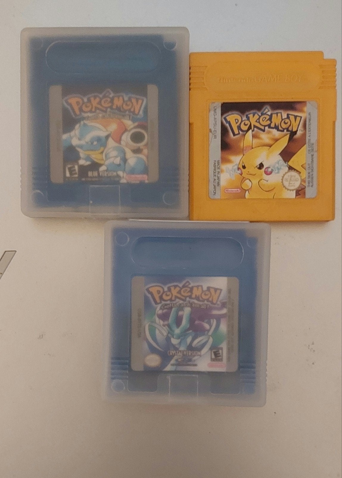 Pokemon Blue, Yellow en Crystal