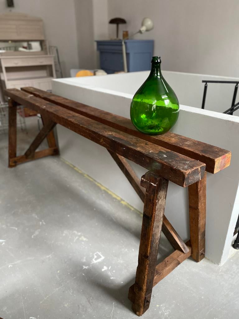 SALE: vintage, antieke, industrial side table, werktafel, Ophalen