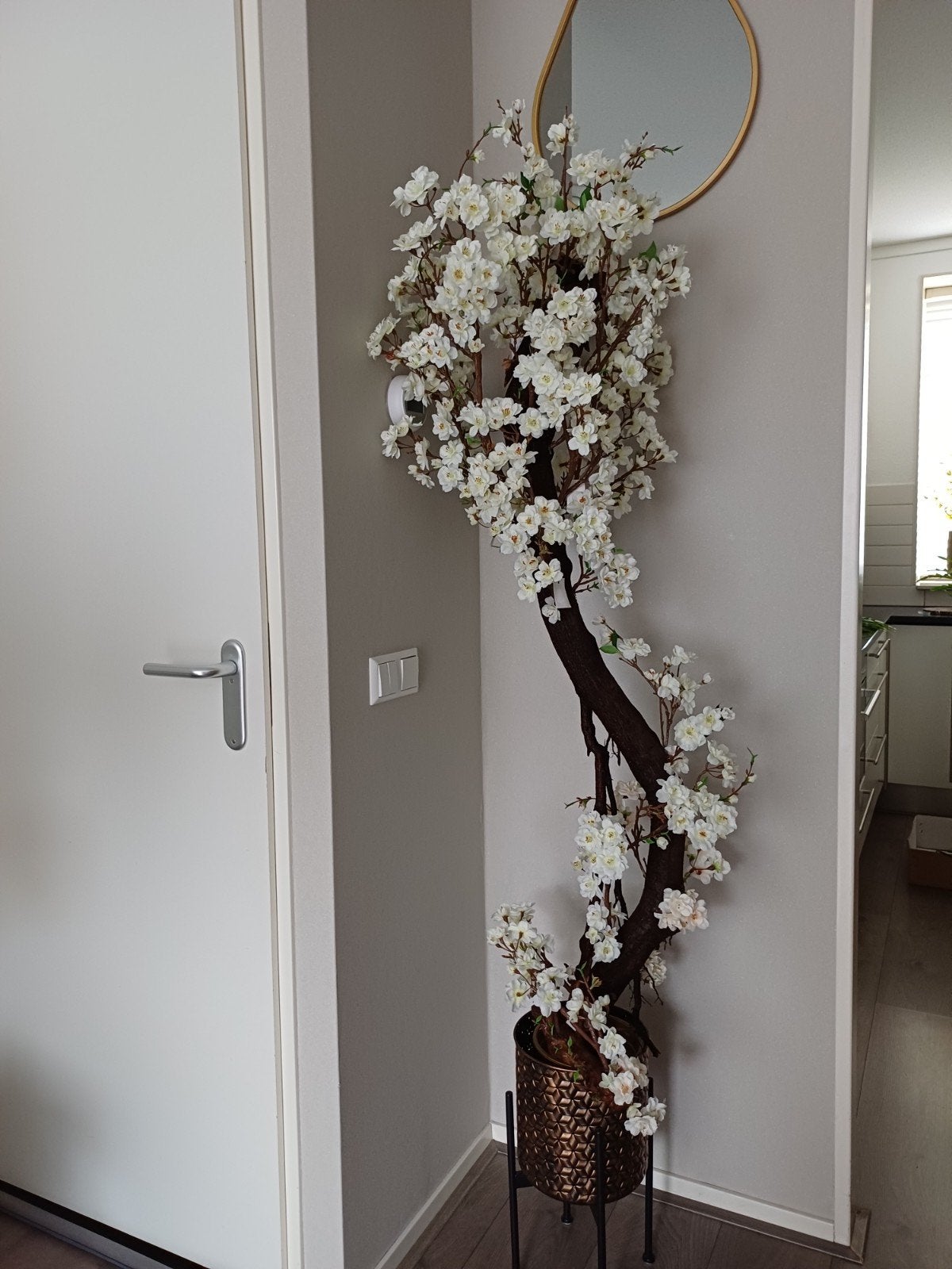 Handgemaakte bloesemboom met echte takken, 180 cm, Huis en Inrichting, Woonaccessoires | Kunstplanten en Kunstbloemen, Binnen