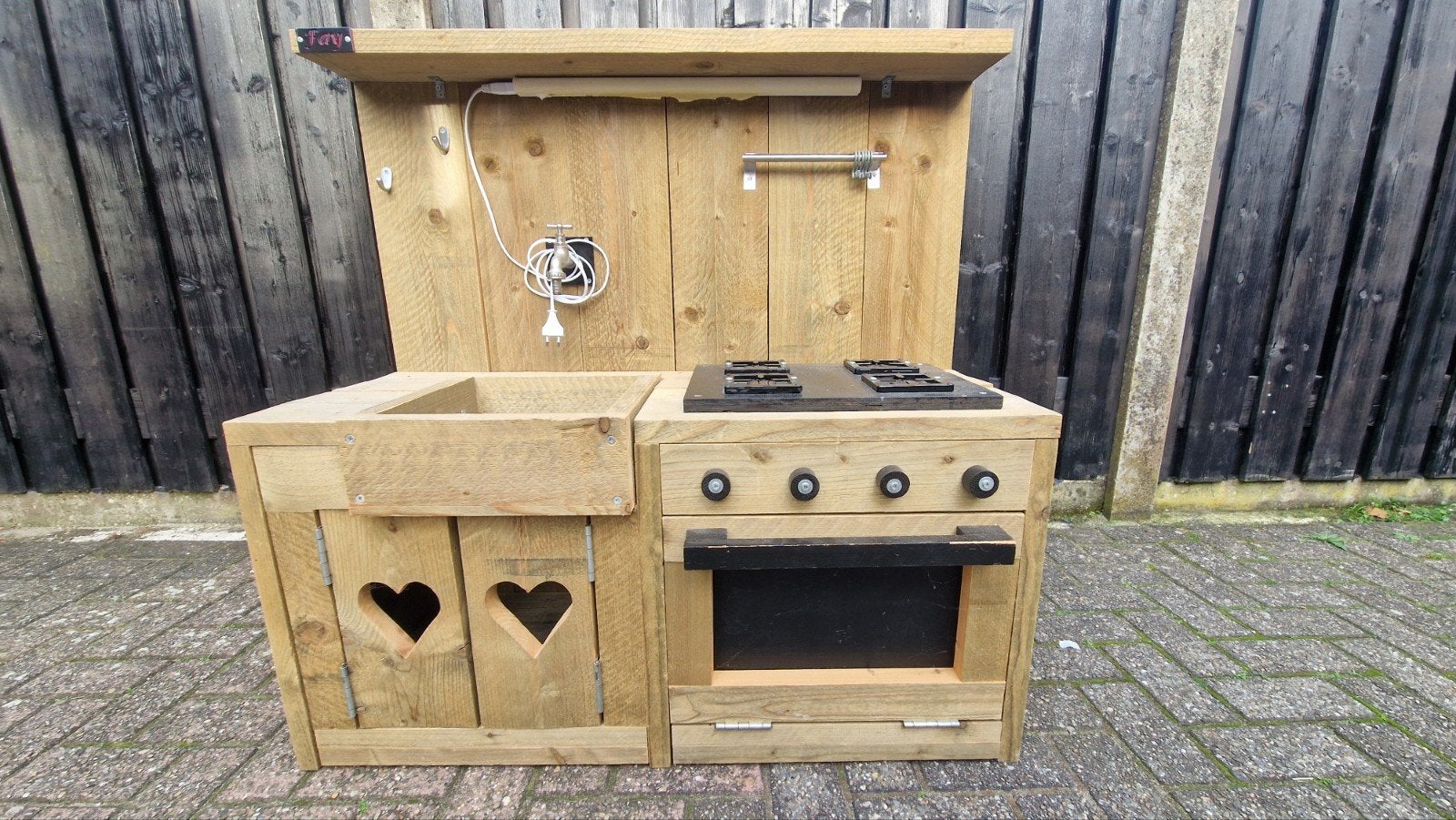 Steigerhouten Kinderkeuken - 100x100x45 cm, Ophalen