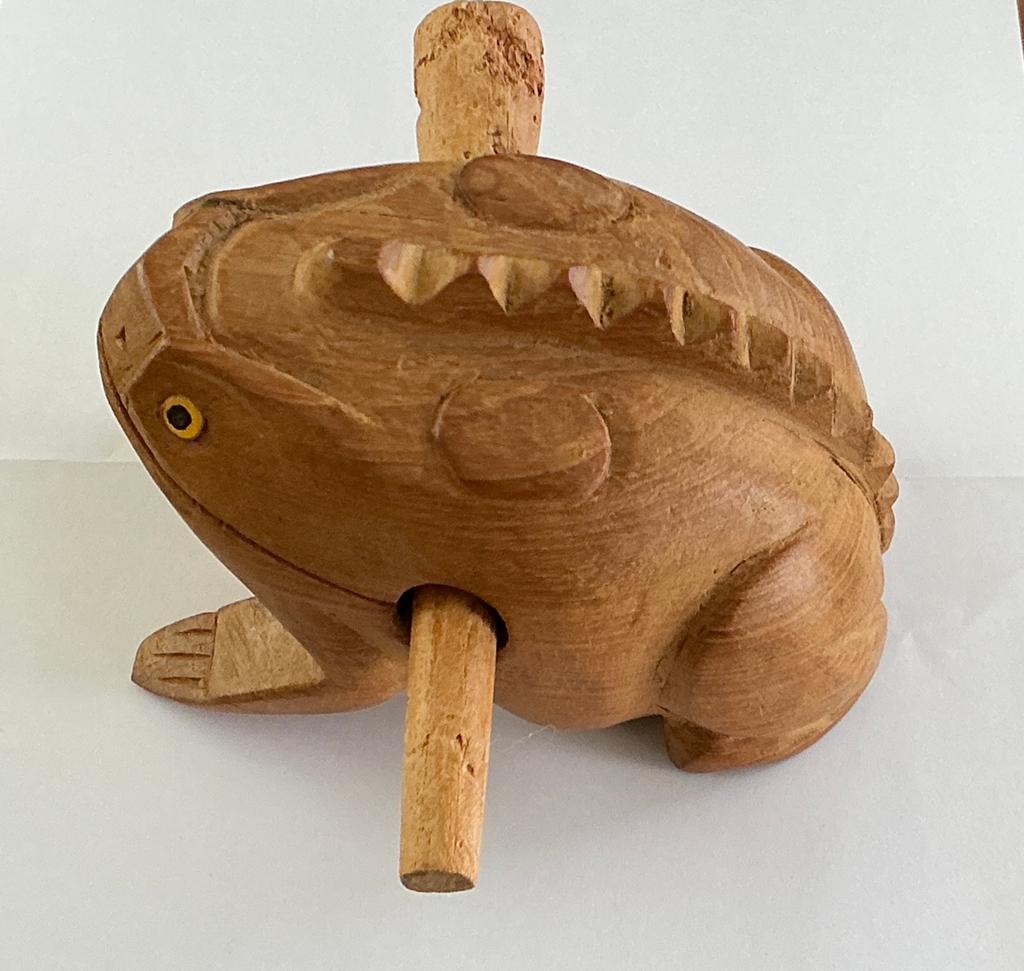 Houten Percussie Kikker - Uniek Muziekinstrument, Ophalen of Verzenden, Gebruikt, Overige soorten