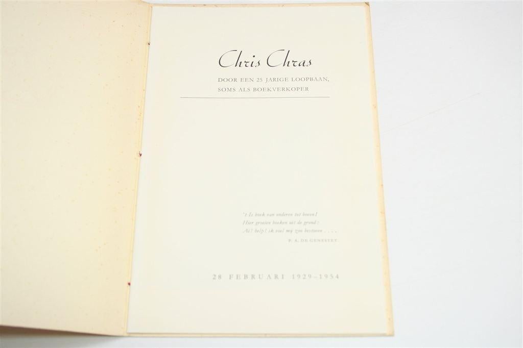 Chris Chras — Chris Leeflang — 25 Jaar Broese [1954], Boeken, Ophalen of Verzenden, Gelezen