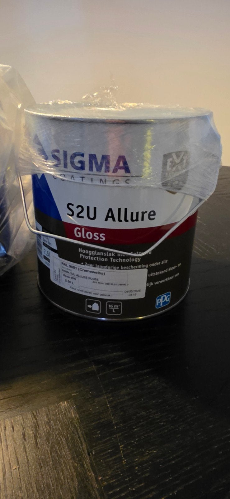 Sigma S2U Allure Gloss RAL 9001 (Cremewit) 2x 2,5L, 5 tot 10 liter, Beige, Nieuw, Ophalen of Verzenden