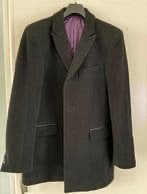 Peter van Holland by Van Gils - zwarte halflange loden jas, Ophalen of Verzenden, Zo goed als nieuw, Maat 48/50 (M), Zwart