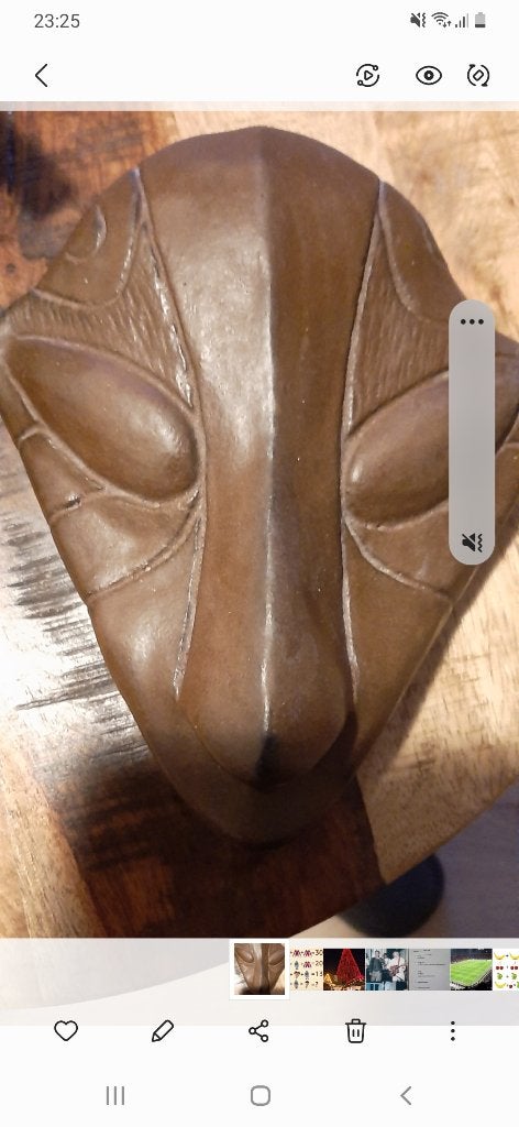 Beeld/masker, Ophalen of Verzenden, Steen of Keramiek, Beeld, Bruin