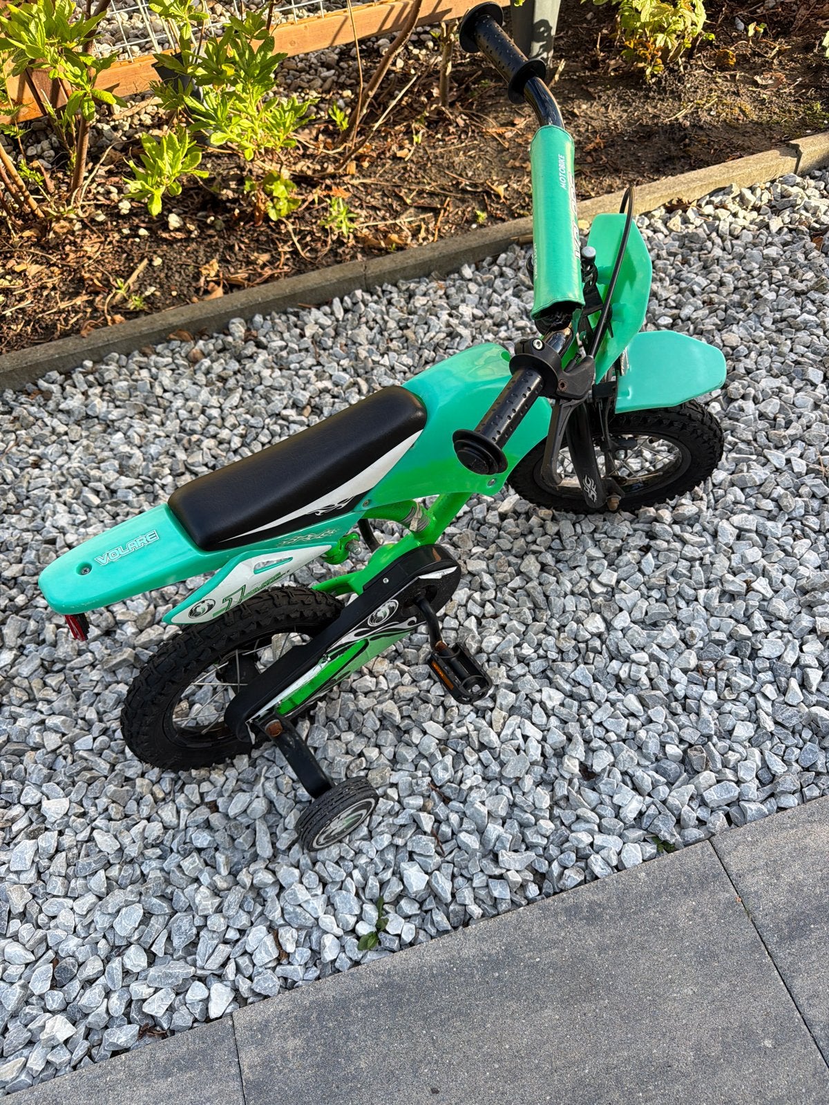 Volare Motobike Kinderfiets met zijwieltjes, Ophalen, Terugtraprem, Zijwieltjes, Gebruikt