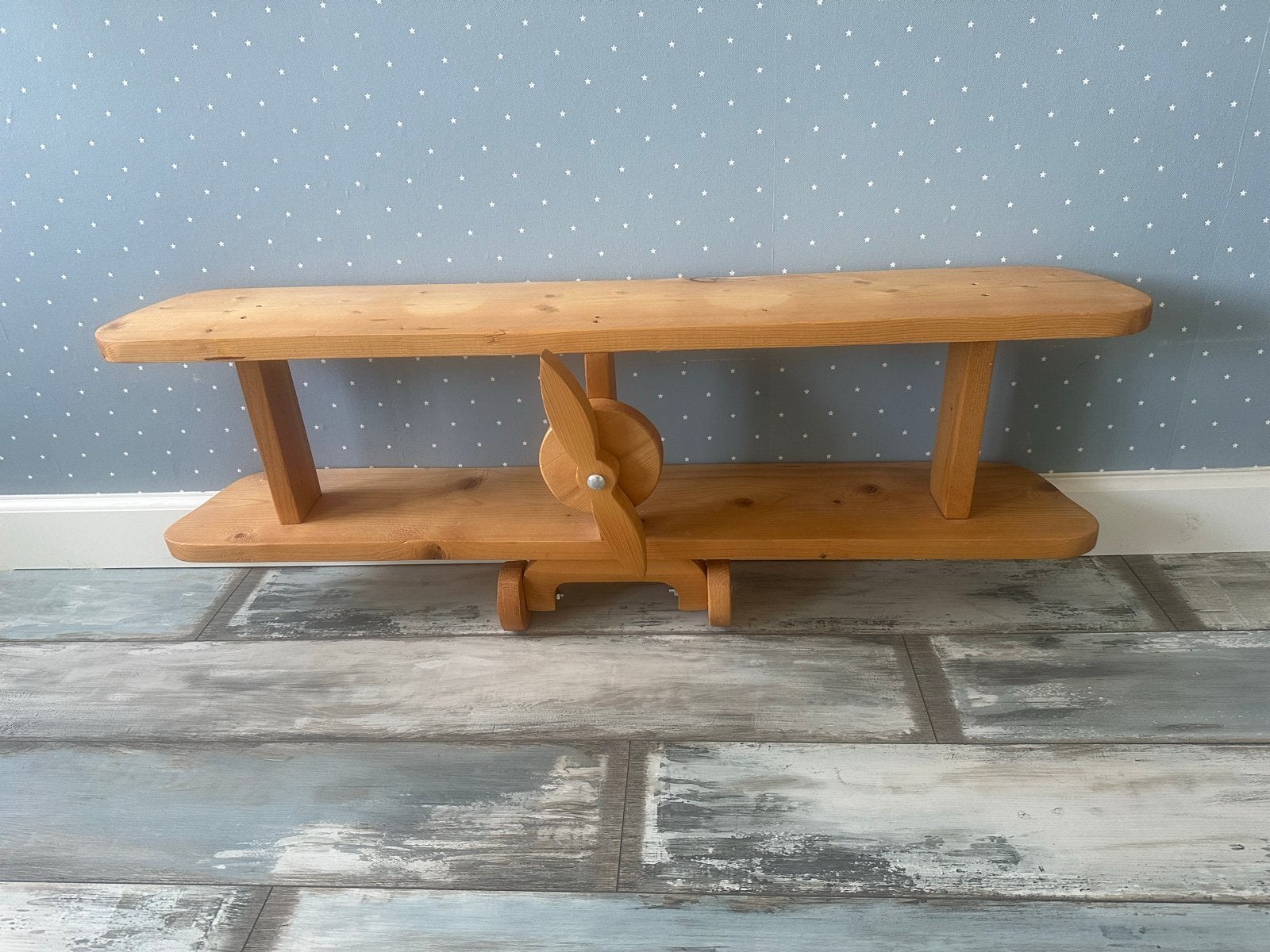 Houten Vliegtuig Wandplank - Kinderkamer Decoratie, Ophalen, Overige merken, Bruin, Zo goed als nieuw