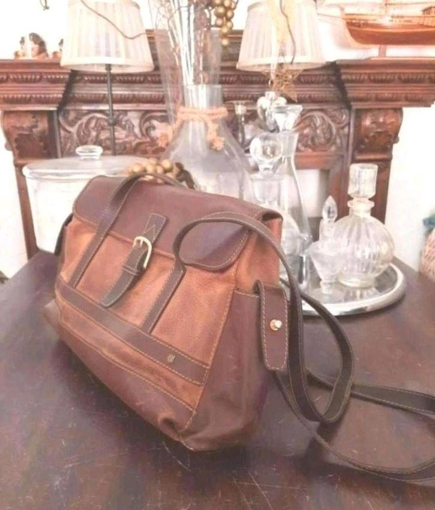Walnut bruin lederen Dubarry Ireland schoudertas 27x39, Overige merken, Gebruikt, Bruin, Verzenden