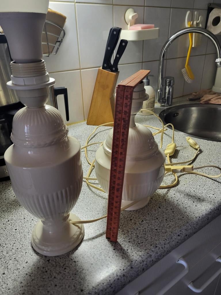 Set van 2 Wedgwood lampen - Crèmekleurig, Ophalen of Verzenden
