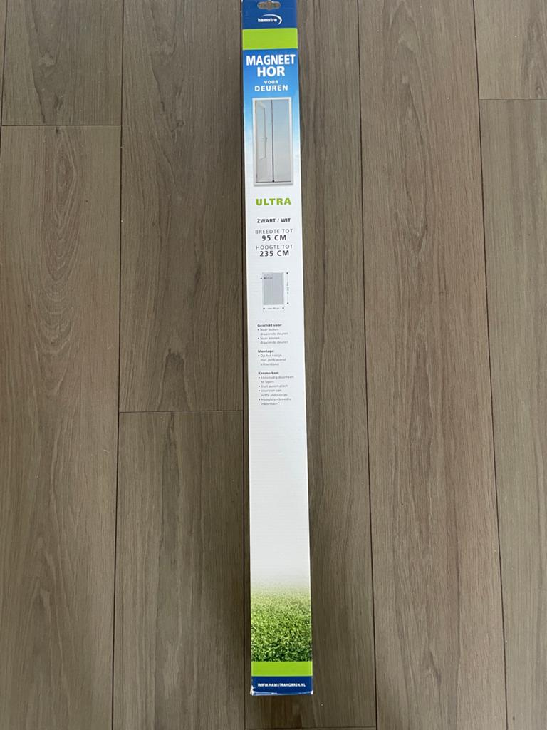 Hamstra Ultra Magneethor voor Deur - Zwart/Wit (95x235cm), Ophalen, Kunststof, 80 tot 100 cm, 215 cm of meer