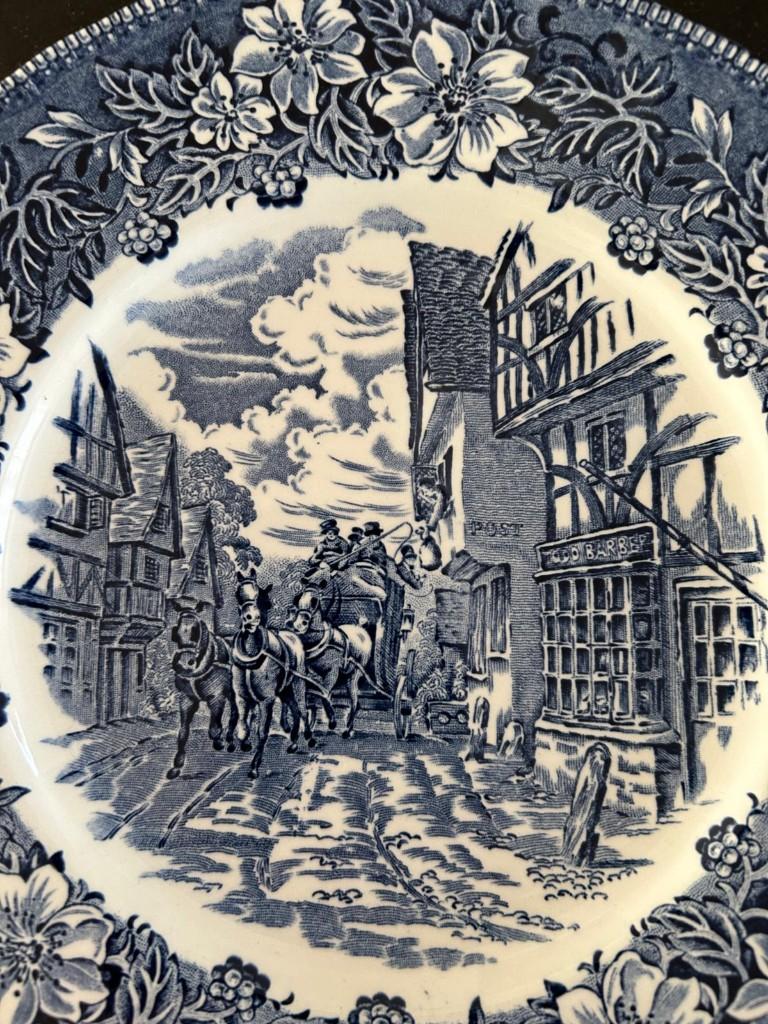 Antiek Royal Tudor Ware 'Coaching Taverns 1828' Bord, Ophalen of Verzenden