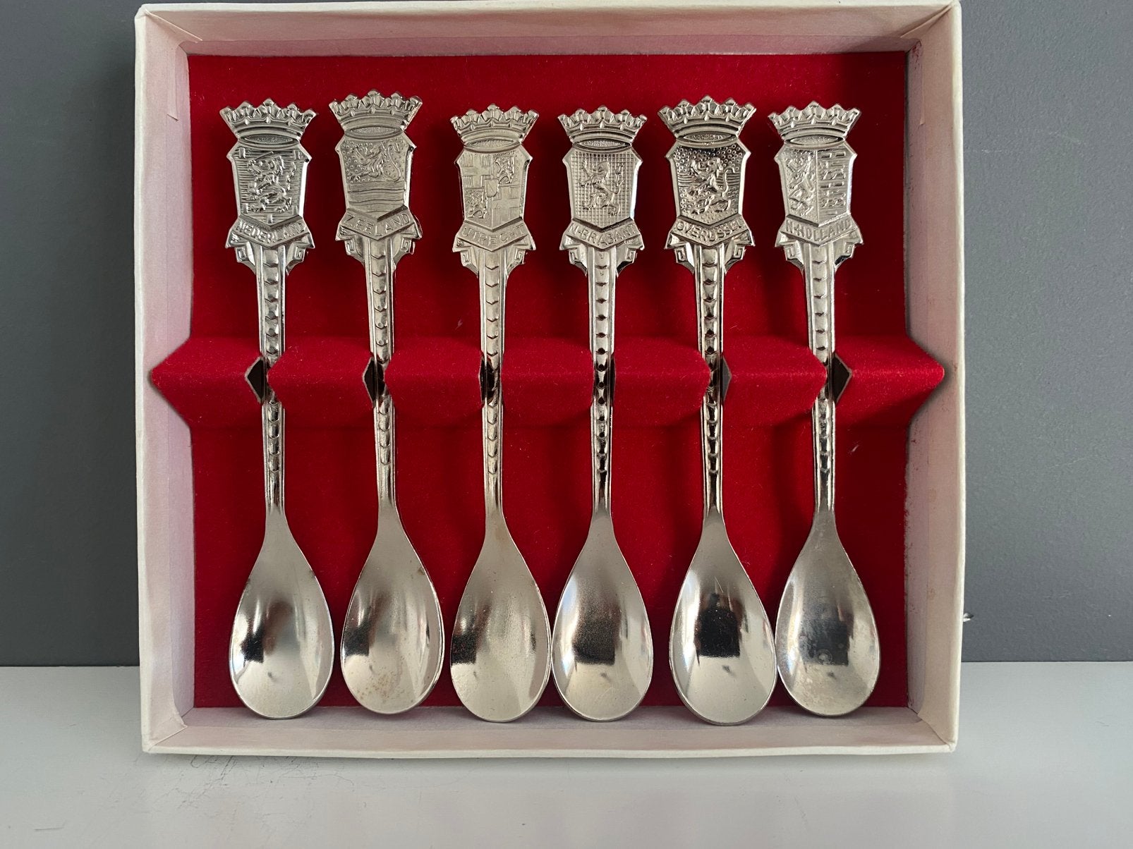 Speculum Plate Set van 6 Verzamellepels, Antiek en Kunst, Ophalen of Verzenden
