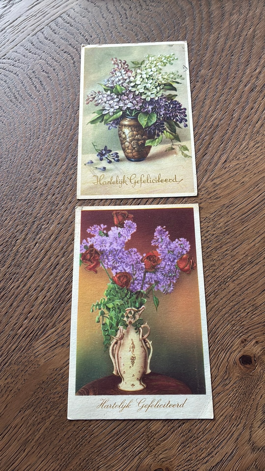 5 kaarten met afb. seringen., Ophalen of Verzenden, 1940 tot 1960, Gelopen