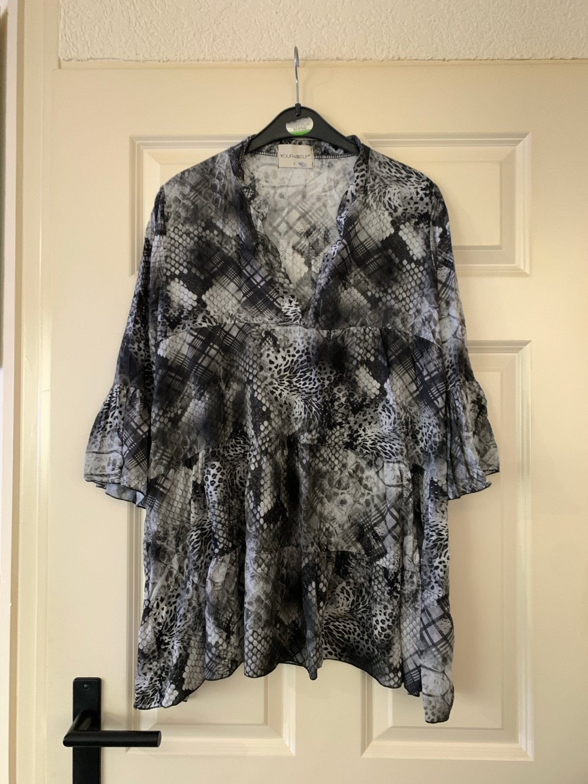 Your & Self blouse met dierenprint - Maat XL, Ophalen of Verzenden, Gedragen, Maat 46/48 (XL) of groter, Zwart