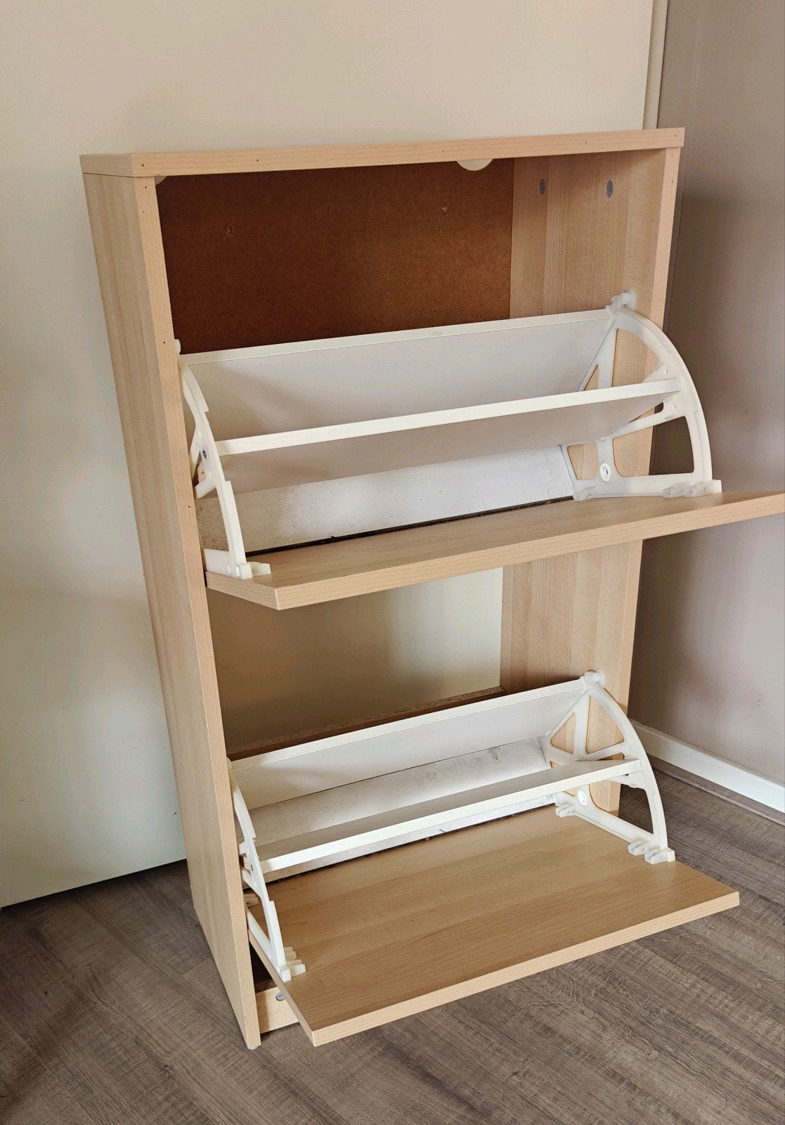 Schoenenkast met twee vakken - Houtkleurig, Ophalen of Verzenden, Gebruikt, Modern, functioneel