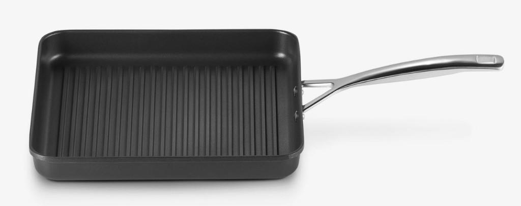 Le Creuset grillpan 28 cm, Ophalen, Aluminium, Zo goed als nieuw, Keramische plaat