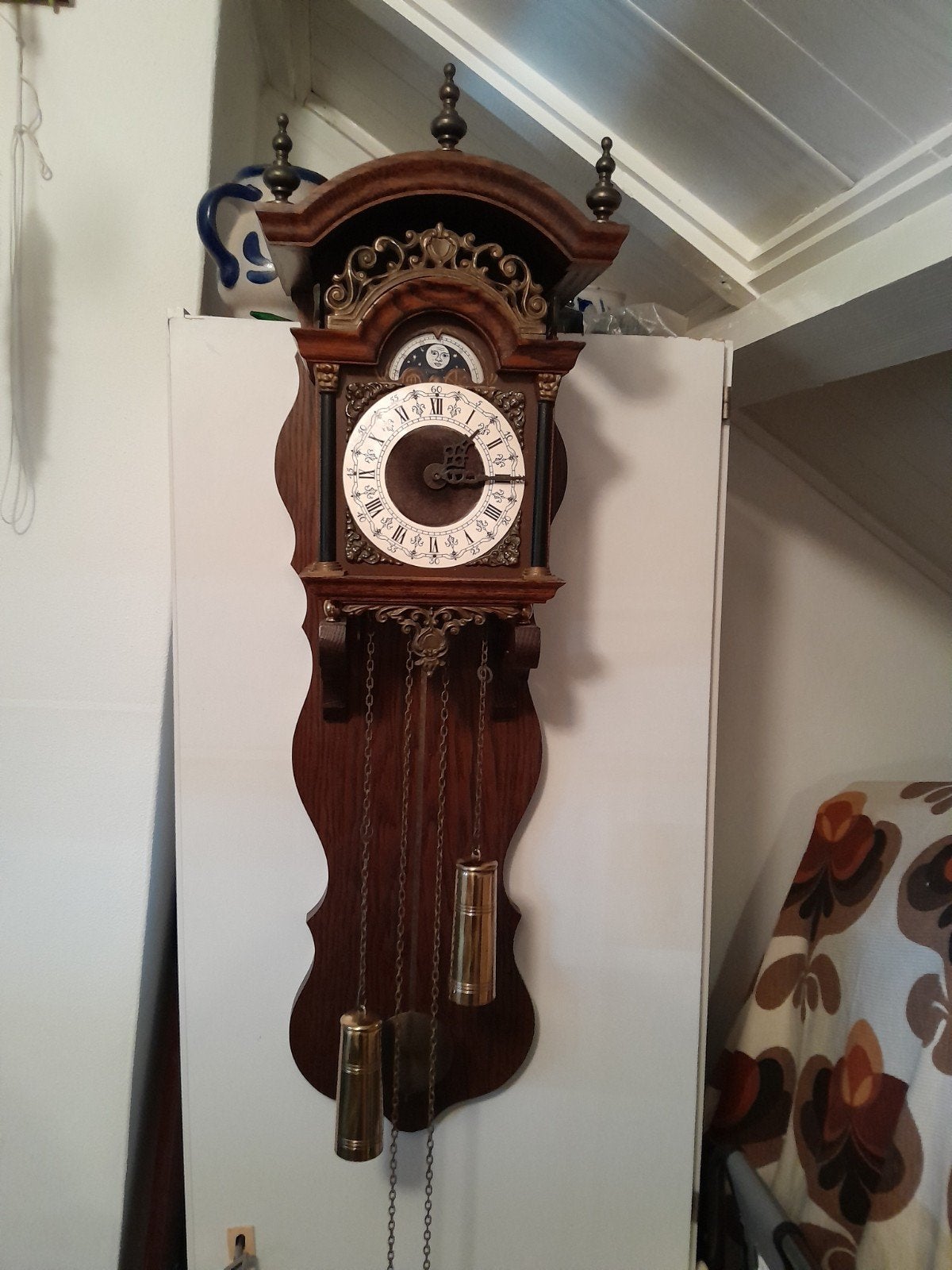 Mooie originele Orfac wandklok in goede staat, Antiek en Kunst, Antiek | Klokken, Ophalen of Verzenden