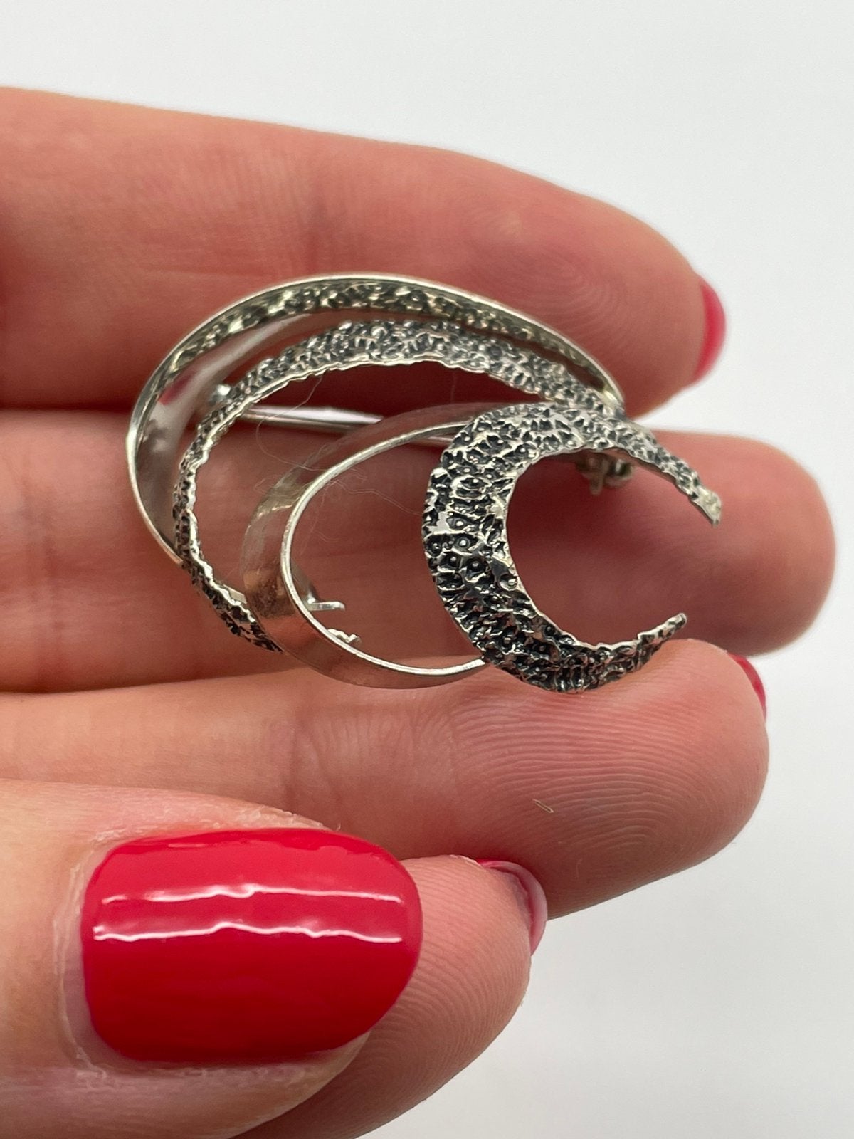 E375 Prachtige zilveren TEKA broche, Sieraden, Tassen en Uiterlijk, Antieke sieraden, Ophalen of Verzenden, Zilver, Broche