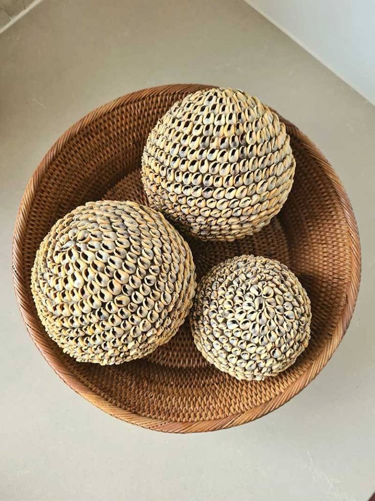 Schelpen decoratie bol 5 uit Bali, Huis en Inrichting, Woonaccessoires | Overige, Overige materialen, Boho, Ophalen of Verzenden