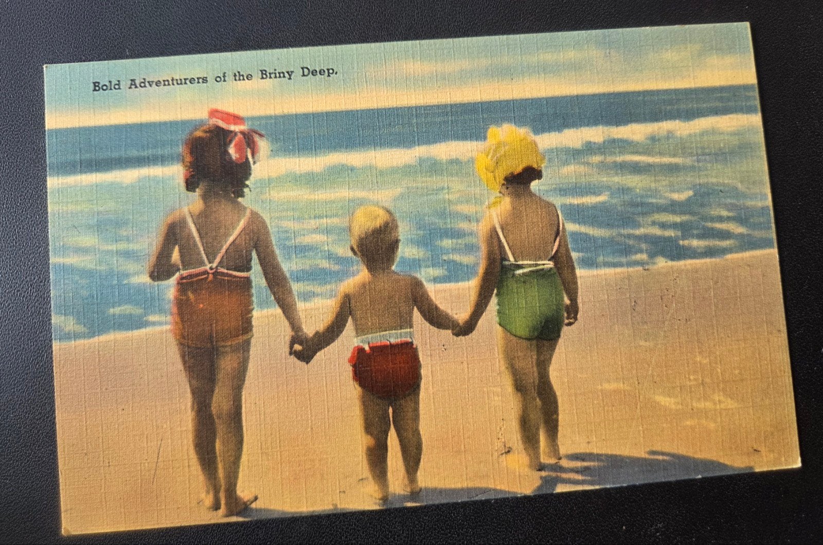 Kinderen op Strand, 'Briny Deep', Verzenden, 1920 tot 1940, Ongelopen, Kinderen