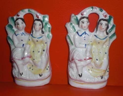 STAFFORDSHIRE RARE! *ANTIEK VICTORIAANS! * 2 Beeldjes! *, Verzenden