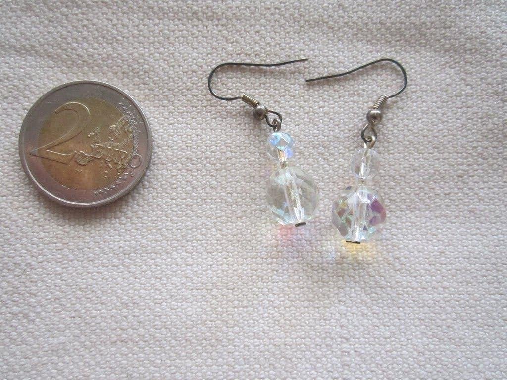 5.  Aparte oude oorbellen, kristal, facetgeslepen, Sieraden, Tassen en Uiterlijk, Antieke sieraden, Ophalen, Overige materialen