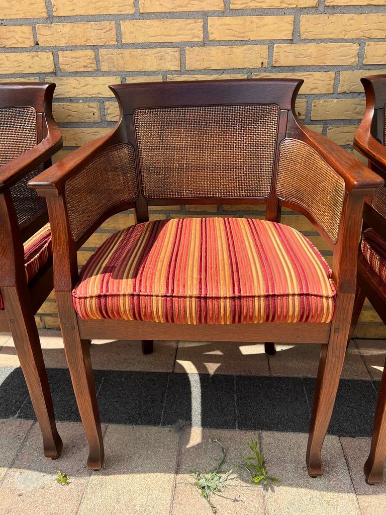 4 Bannink Jugendstil Eetkamer Armstoelen, Antiek en Kunst, Antiek | Meubels | Stoelen en Banken, Ophalen