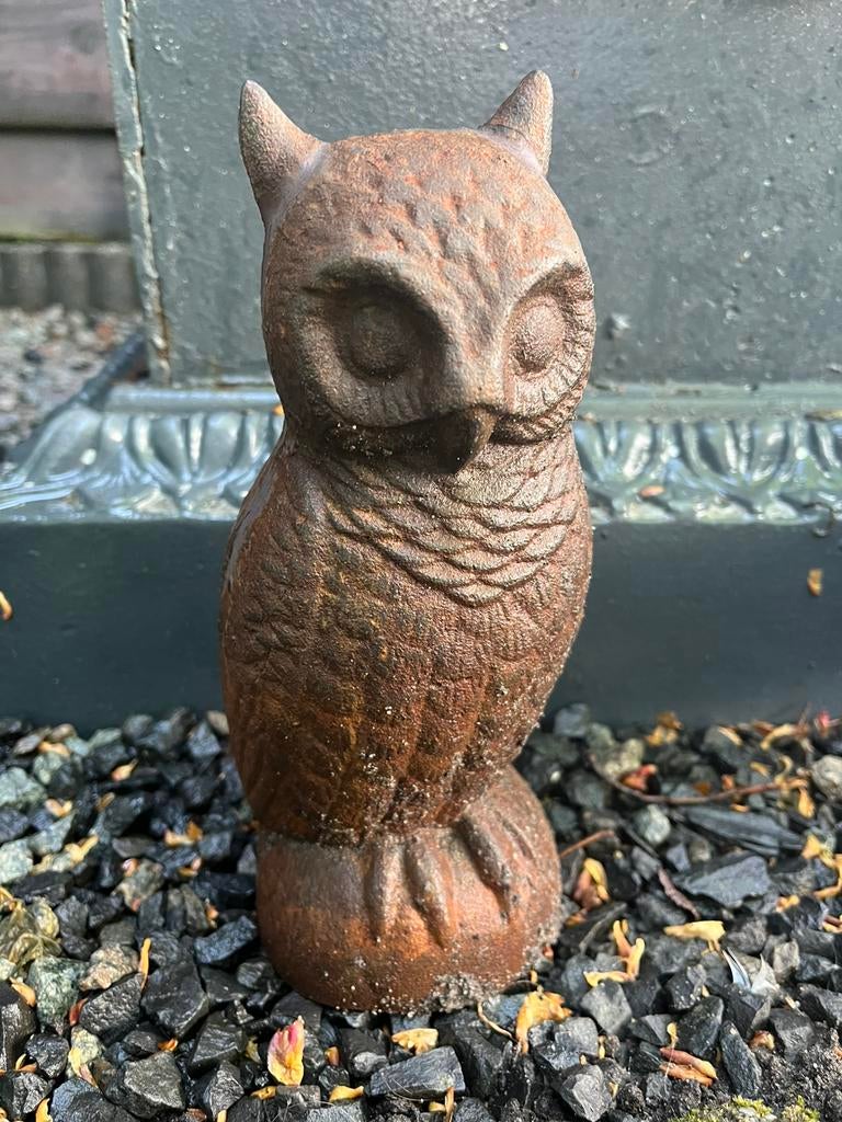 Gietijzeren uil, Tuin en Terras, Tuinbeelden, Ophalen, Gebruikt, Overige materialen, Dierenbeeld