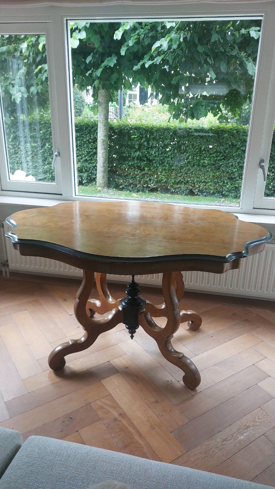 Tafel Mahonie, Ophalen, 100 tot 150 cm, 50 tot 100 cm, Zo goed als nieuw