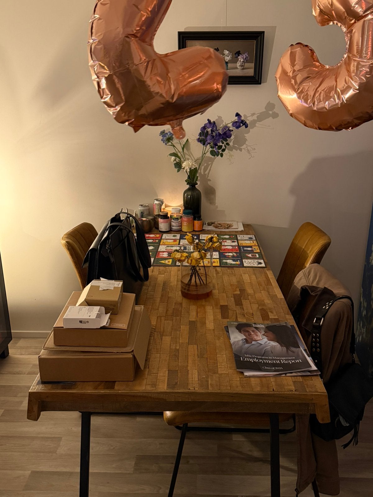 Eettafel met 3 leren stoelen, Ophalen, Gebruikt, Minder dan 4 stoelen