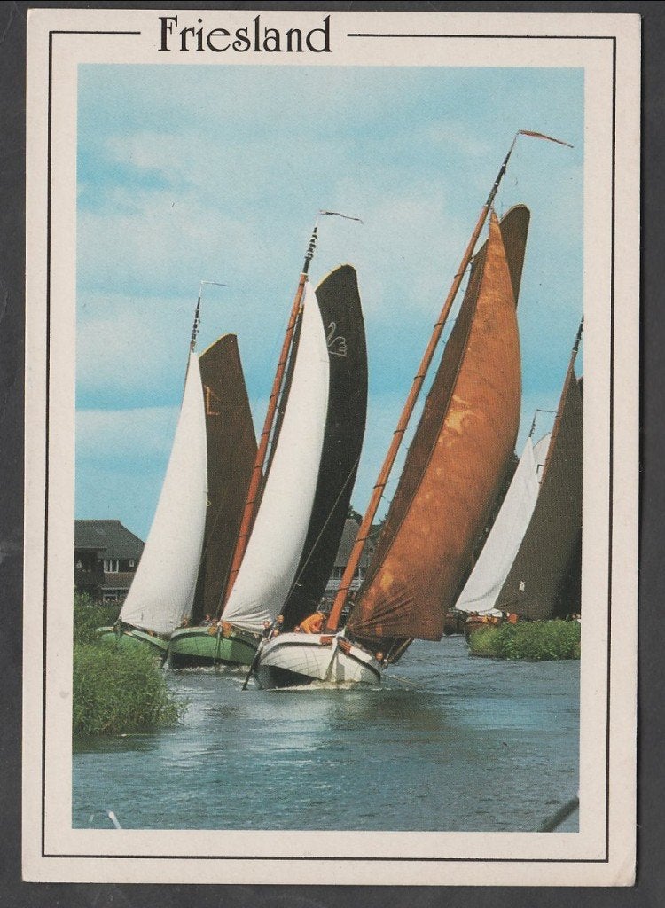 Skutsjesilen  Skutsje Lemme d' Halve Maen en ? 1989 gelopen, Verzenden, 1980 tot heden, Gelopen, Friesland