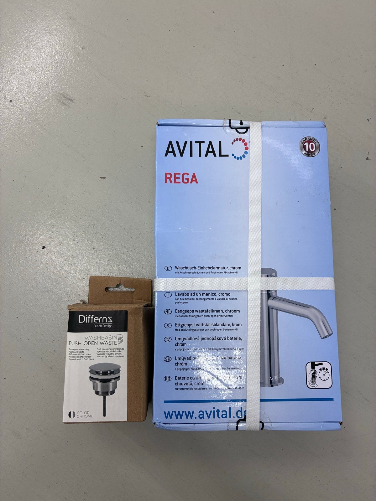 Avital Rega Wastafelkraan met Push-Open Afvoerplug, Ophalen of Verzenden, Nieuw, Chroom, Kraan