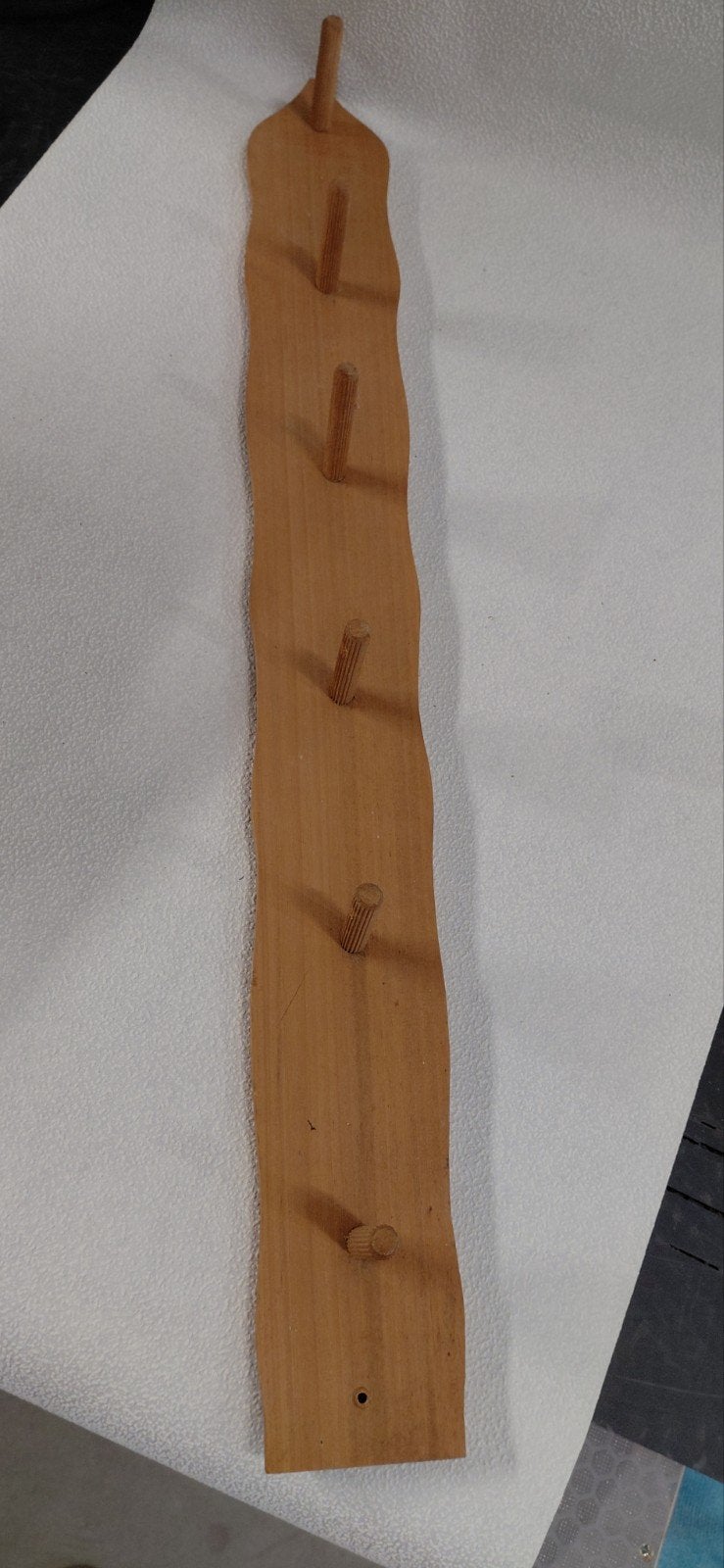 Houten mokkenrek met 6 haken, Gebruikt, 100 tot 150 cm, Overige typen, Ophalen of Verzenden