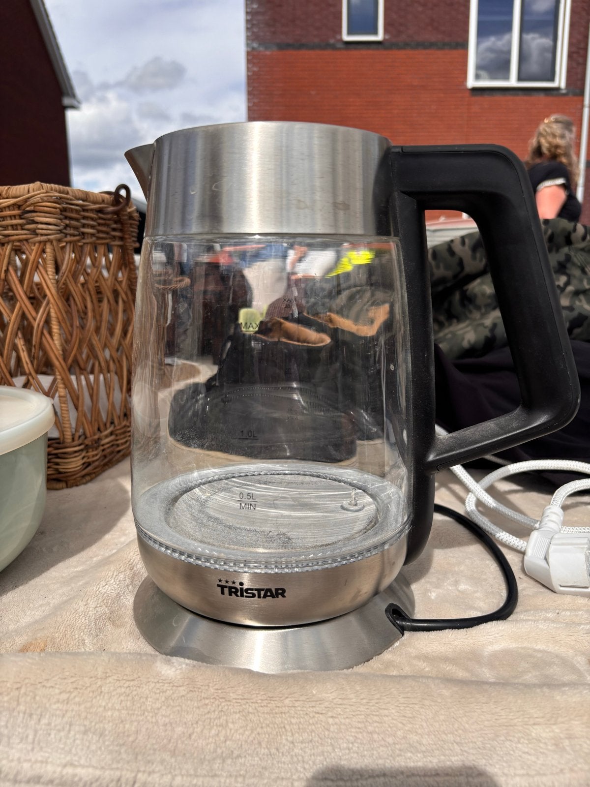 Tristar waterkoker - Glas en RVS, 1 tot 2 liter, Ophalen of Verzenden, Gebruikt, Rvs