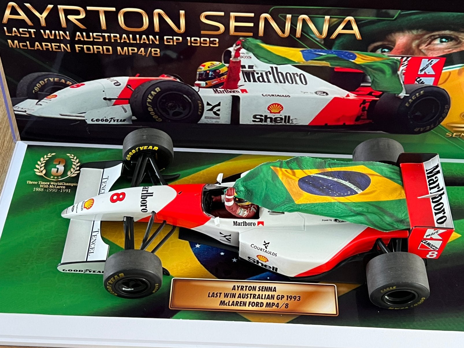 Ayrton Senna “Last Win Australian GP 1993” 1:18, Ophalen of Verzenden, Zo goed als nieuw, MiniChamps