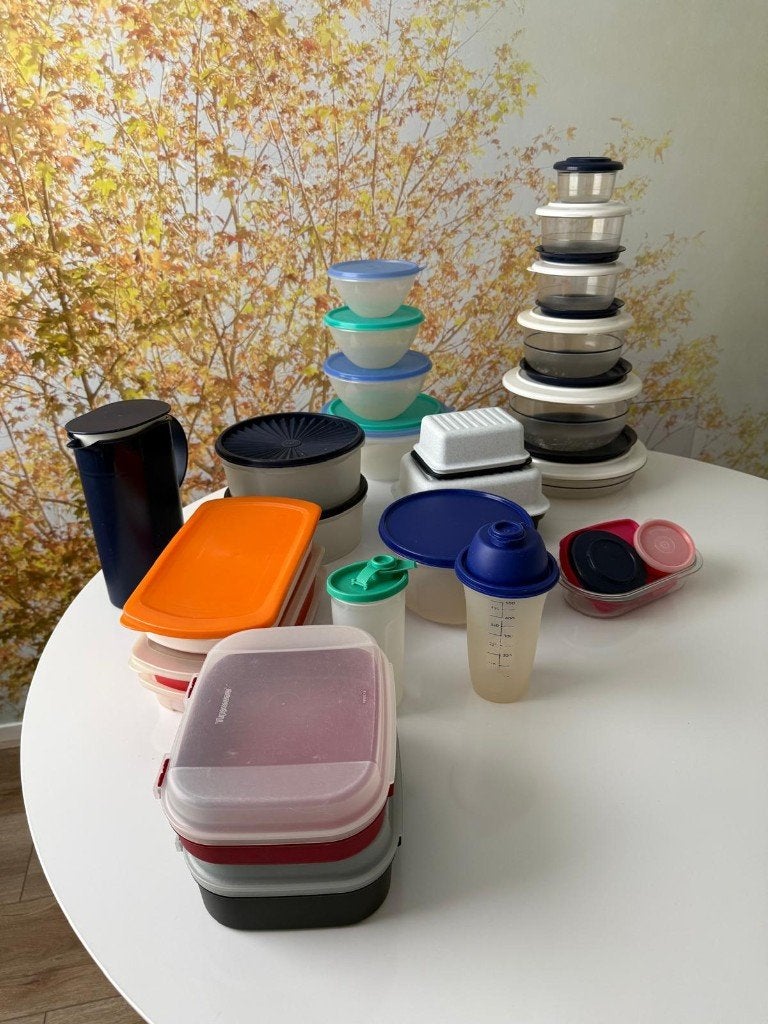 Tupperware schalen, bekers, trommels enz., Gebruikt, Overige kleuren, Overige typen, Met deksel