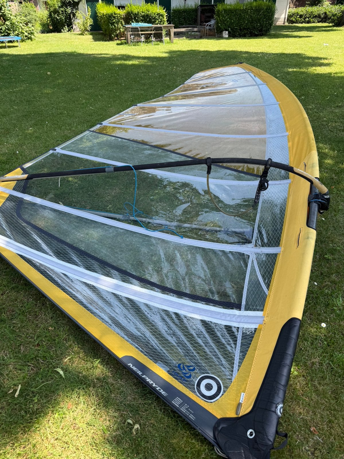 Neil Pryde RSX 9,5m2 tuigage originele carbon giek/mast, Watersport en Boten, Windsurfen, Ophalen, Gebruikt, 8 m² of meer, Neilpryde
